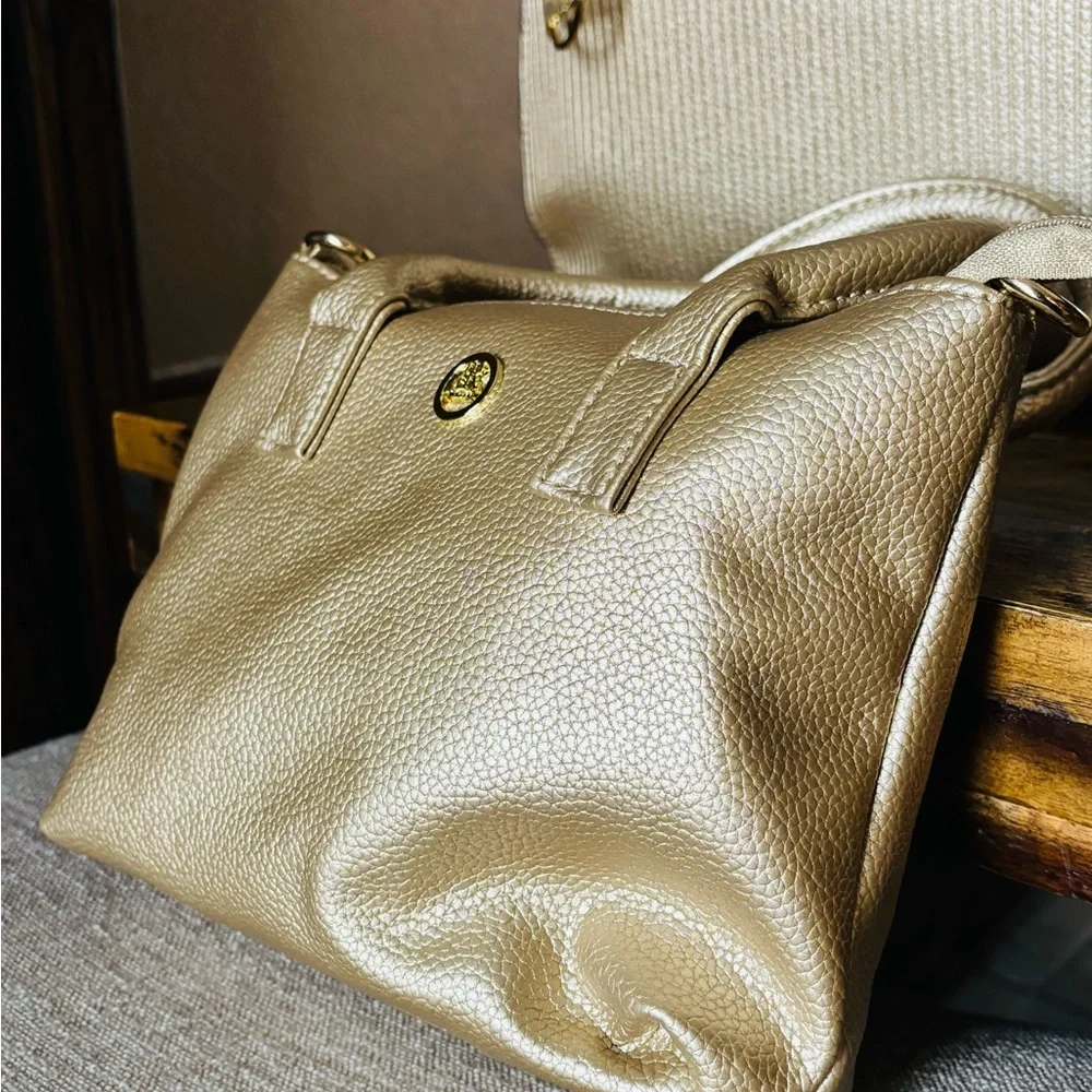 Bella Rose Closet Elegant Gold Satchel 3 Piece - Picture 13 of 16
